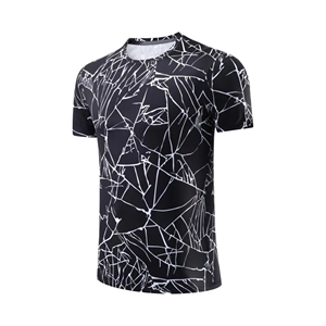 เสื้อยืดกีฬาพิมพ์ลายใยแมงมุมสำหรับผู้ชาย แบบซับลิเมชั่น แห้งเร็ว ผลิตจากโพลีเอสเตอร์ เหมาะสำหรับวิ่ง ออกกำลังกาย ฟิตเนส และการฝึกซ้อม - Product Image 1