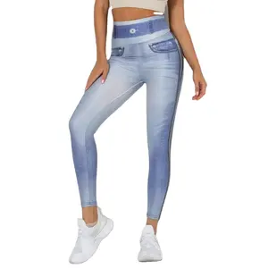 Chất Lượng Cao Cổ Stretchy Mỏng Jeggings Phụ Nữ Tập Thể Dục Xà Cạp Jeans, Phụ Nữ Xà Cạp