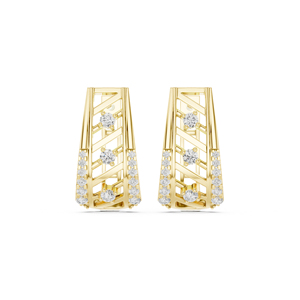 Pendientes de Oro Amarillo de 14K con Diamantes Cultivados en Laboratorio para Mujer, Pendientes para Bodas, Diamantes Cultivados Nuevos - Product Image 1