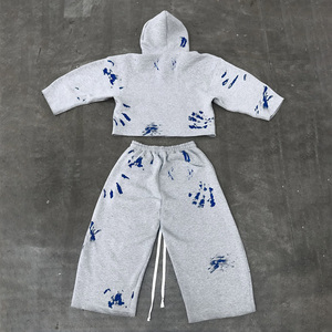 Custom-Made Trending Product French Terry Oversized Tracksuit Hoodie <b>Embroidery</b>,Custom Zip up Hoodie <b>Set</b>,Puff Printing Sweatsuit - Product Image 2