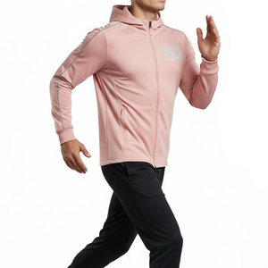 เสื้อแจ็คเก็ตฮู้ดซิปเต็มตัวสำหรับผู้ชาย โพลีเอสเตอร์ 100% น้ำหนักเบา เหมาะสำหรับวิ่ง ออกกำลังกาย เล่นกีฬา ชุดลำลอง ราคาขายส่ง OEM - Product Image 3