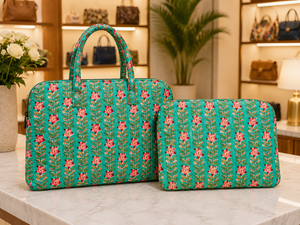 Bolsa de Transporte para Portátil de Lujo con Estampado Floral Verde, Suave y Duradera, con Cierre de Cremallera, Funda Protectora, Estilo Casual, con Asa para Llevar - Product Image 2