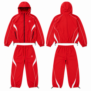 Men's 2-Piece Pleated Nylon Custom Breathable Running Suit UV <b>Light</b> Reflective Windbreaker Sportsuit Environmental Winter Casual - Product Image 1
