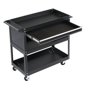 Carrello Portautensili in Metallo a 3 Ripiani, Resistente, con Pannello Forato Rimovibile, 4 Ganci, Capacità di Carico 150 kg, Ampio Spazio di Stoccaggio - Product Image 5
