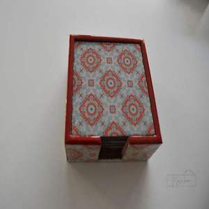 Eco-Friendly Reusable Square Wooden Coaster Mediterranean Sea Style <b>Paint</b> Technique for Surface Protection for Promotional - Product Image 4
