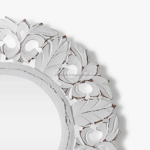 Miroir rond décoratif mural rustique moderne fait main, gravé argenté, faible MOQ, fabricant et grossiste sur mesure - Product Image 2