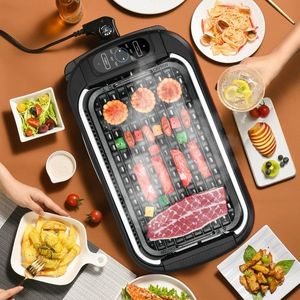 Portable <b>Electric</b> <b>BBQ</b> Grill Smokeless with Turbo Smoke Extractor for Outdoor Entertaining - Product Image 6