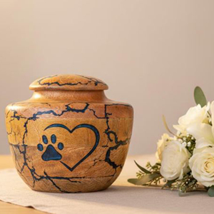 Handmade Wooden Cremation Urn for Human Ashes Premium Solid Wood Funeral Urn with Engraving Option by AYAANS - Product Image 1