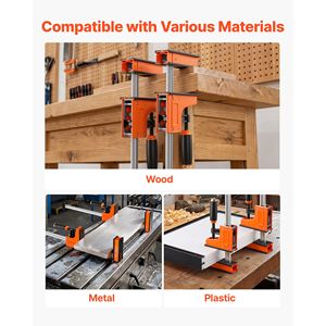 Lot de 4 pinces en F de 24 et 31 pouces pour le travail du bois, capacité de charge de 1100 lb, pince/écarteur à 2 modes avec patins en caoutchouc souple - Product Image 5