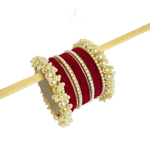 Conjunto de Brazaletes de Perlas de Imitación Rosadas Chapadas en Oro, Joyería de Boda para Mujer, Estilo Clásico - Product Image 2