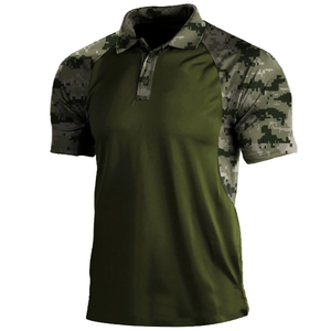 Summer Print Polo <b>Shirts</b> Men Fashion Camouflage <b>Patchwork</b> Short Sleeve Polos Outdoor Sports Fitness Tops Men's Breathable Tees - Product Image 3