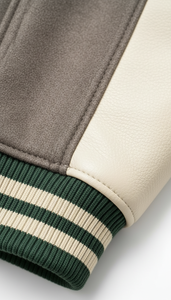 Professional High School Winter Hooded Eco-Friendly Fleece Fabric Contrast Sleeves Fashion Outerwear Streetwear Front Logo - Product Image 5