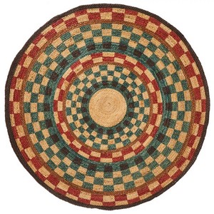 Modern Eco-Friendly 100% Solid Jute Rug Natural Printed Design Machine Made Washable Non-Slip Medium Pile Stain Resistant Dirt - Product Image 1