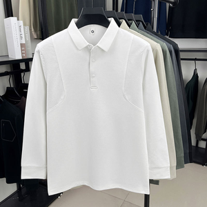 Fresh Autumn <b>Long</b> Sleeve Polo <b>T</b> <b>Shirt</b> Polo <b>T</b> <b>Shirt</b> for <b>Men</b> Premium Texture Clean Look Office Wear Smart Casual Style City Travel - Product Image 2