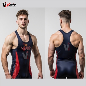Venta al por mayor de fábrica: Singlet de lucha libre y levantamiento de pesas personalizado para gimnasio, diseño a medida, Vafir - Product Image 2