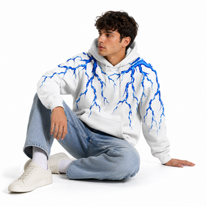 Customizable 100% Cotton Oversized Fleece <b>Pullover</b> Hoodie with Drawstring Hood for <b>Men</b>-Winter Casual Streetwear USA B2B Sourcing - Product Image 3