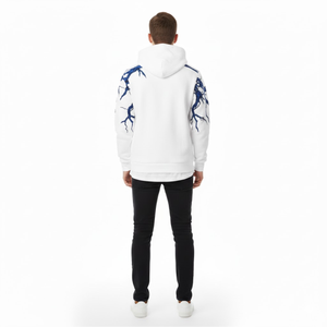 Sweat à capuche oversize blanc personnalisé pour homme – Polyester/Coton respirant et imperméable, style streetwear, vente en gros - Product Image 6