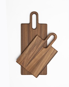 Planche à découper en bois d'acacia, design moderne avec poignée, robuste, épaisse, durable, sûre pour les couteaux, idéale pour couper, servir et offrir en cadeau - Product Image 2