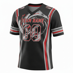 เสื้อฟุตบอลพิมพ์ลายแบบซับลิเมชั่น ระบายเหงื่อได้ดี แขนสั้น ทรงปกติ สำหรับผู้ใหญ่ ชื่อทีม 00 โพลีเอสเตอร์ 100% คอวี ปรับแต่งได้ - Product Image 1