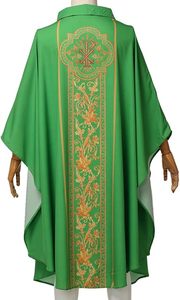 Túnica de Sacerdote Transpirable de Nuevo Diseño en Color Verde con Diseños Impresos, Vestimenta Clerical, Vestimenta para Sacerdotes, Logotipo Personalizado - Product Image 3