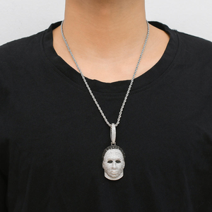 Skull Face Moissanite Pendant Necklace 925 Silver <b>Iced</b> <b>Out</b> Hip Hop <b>Chain</b> Luxury Statement Jewelry Gift For Men Women - Product Image 6