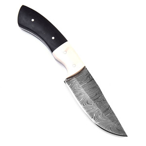 A&M Enterprises Handmade Damascus Steel Hunting <b>Knife</b> with <b>Bone</b> and Micarta <b>Handle</b> Leather Sheath Utility Professional <b>Knives</b> - Product Image 2