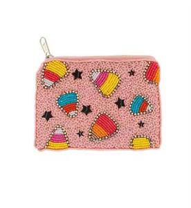 Porte-monnaie artisanal en perles indiennes avec logo personnalisé, motifs de broderie en perles de rocaille, couleur et taille personnalisables, tendance - Product Image 1