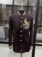 Traje Sherwani de Lujo con Bordado de Pavo Real Indio-Pakistaní para Hombre, Traje de Novio Real para Boda, Diseño Exclusivo, Ropa Étnica Premium