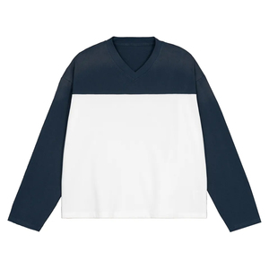 Camiseta de Cuello Alto para Hombre, Algodón, Lisa, Cuello Alto, Informal, Básica, Logotipo Personalizado, Marca Privada, OEM, ODM, Venta al por Mayor - Product Image 1