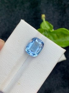 Piedra preciosa natural de aguamarina Santa María, corte cojín, color azul cielo, suelta, para la elaboración de joyería fina. - Product Image 2