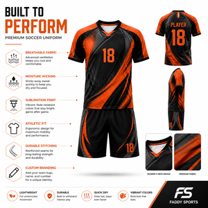 Ensemble d'uniformes de football personnalisés sublimés, maillot de football respirant pour équipe, kit de sport à séchage rapide pour hommes, adultes et enfants - Product Image 5
