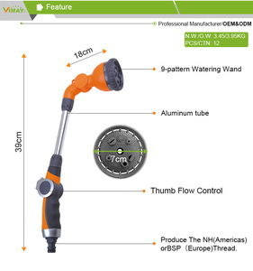 Outils et fournitures de jardinage, <span class=keywords><strong>tuyau</strong></span> <span class=keywords><strong>d</strong></span>'<span class=keywords><strong>arrosage</strong></span>, buse en plastique, 9 modes de pulvérisation variables, <span class=keywords><strong>lance</strong></span> <span class=keywords><strong>d</strong></span>'<span class=keywords><strong>arrosage</strong></span> de jardin - Product Image 2