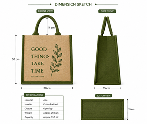 AMANI Custom Printed Small Jute Tote <b>Bag</b>-Eco-Friendly Reusable <b>Beach</b> & Shopping <b>Bag</b> with Shoulder Handle <b>for</b> Gifts - Product Image 2