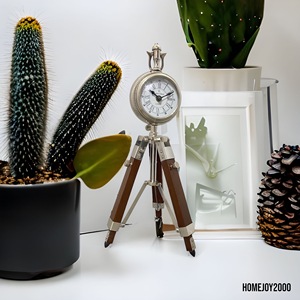 Horloge murale décorative réglable sur trépied, mouvement électronique, affichage à aiguilles, design silencieux et écologique, style Art Déco en fer pour bureau - Product Image 4