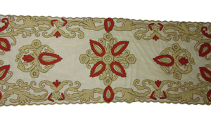 Handcrafted Embroidered Floral Net Organza Fabric Square Customizable <b>Table</b> <b>Runner</b> Bohemian Home Decor <b>Dining</b> <b>Table</b> Rustic - Product Image 2