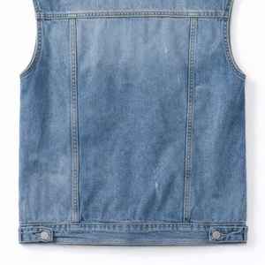 Chaleco vaquero con capucha Jack and Jill para hombre, chaqueta vaquera sin mangas, logotipo bordado personalizado, suministro al por mayor - Product Image 6