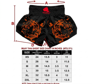 Shorts de kickboxing Muay Thai MMA à imprimé tigre doré, logo personnalisé, sérigraphie, respirant, coupe ample, 100% polyester, unisexe - Product Image 5