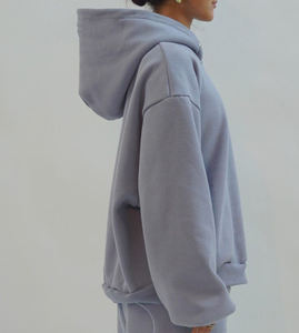 Nouveau sweat à capuche oversize pour femme avec logo personnalisé, épaules tombantes, manches longues, impression sérigraphique, collection automne-hiver - Product Image 2