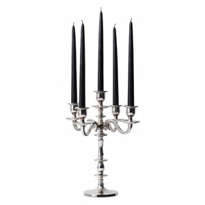 Factory Offer Decorative 5 Arms Metal Candelabra Nickel Plated Aluminum Casted Wholesale Price Centerpiece Candlestick Holder - Product Image 2
