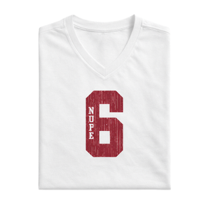 T-shirt col en V Kappa Alpha Psi Numéro 6 Blanc – Vêtement de Fraternité Grecque avec Motif Audacieux, Confort Premium et Coupe Élégante - Product Image 6