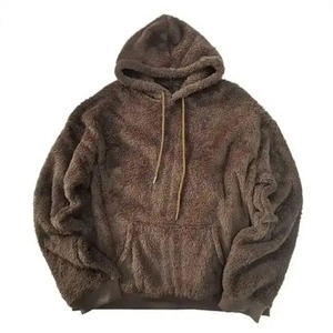 Sweat à capuche Sherpa surdimensionné pour homme, style streetwear, hiver, broderie 3D personnalisée, doublé, fabrication OEM - Product Image 2