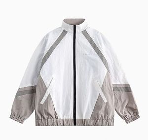 Veste de survêtement unisexe à blocs de couleur, fermeture éclair intégrale, col montant, en polyester léger, style sportif, pour adulte, idéale pour l'automne, avec poches latérales - Product Image 2