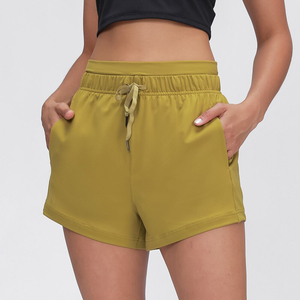 Trendy <b>Womens</b> <b>Shorts</b> with Pockets Stretchable Breathable High-waist Casual Colored Waterproof Skinny Fit Perfect for Summer - Product Image 1