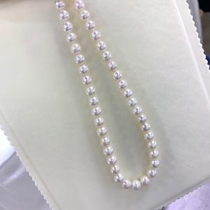 9-10mm Freshwater Pearl <b>Necklace</b> with S925 <b>Silver</b> Near Mother's <b>Chain</b> Lock Finished Bone <b>Chain</b> Mother's Day Gift - Product Image 1