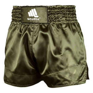 Pantalones Cortos de Muay Thai Personalizados en Verde Oliva, Satén Premium, para Entrenamiento de Kickboxing, Cintura Elástica, Transpirables, para MMA y Boxeo, Unisex - Product Image 1