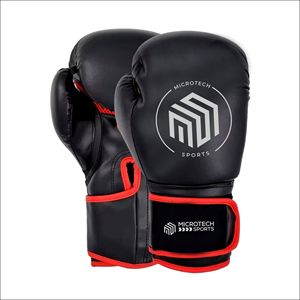 ถุงมือชกมวยคุณภาพสูง หนังวัวสีดำ หนา 1.1 มม. 4 ชั้น บุฟองน้ำอย่างดี สำหรับมืออาชีพ ปิดด้วยแถบตีนตุ๊กแก ถุงมือ MMA - Product Image 1