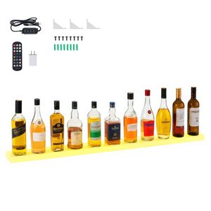 1 Tier 48 Inches LED Lighted Whiskey Rack USB Supported Illuminated Home Bar Shelf RF Remote <b>Wall</b> <b>Display</b> Shelves for <b>Display</b> - Product Image 3