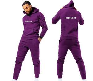 Conjunto Premium de Sudadera con Capucha y Pantalones Jogger, Chándal Personalizado de Estilo Urbano, Sudadera con Capucha de Algodón y Felpa Personalizada OEM, Traje Deportivo para Hombre, Corte Ajustado - Product Image 4
