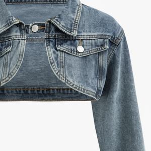 New Sexy Fashion Women's <b>Cardigan</b> Denim Jackets Long Sleeve Turn-down Collar <b>Pocket</b> Quick Dry Solid Sweet Wash Dark - Product Image 3