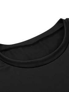 เสื้อยืดคอกลมแขนสั้นสีดำสำหรับผู้หญิง ผ้าฝ้ายเจอร์ซีย์ 100% สวมใส่สบาย ทรงปกติ ระบายอากาศได้ดี เหมาะกับทุกฤดูกาล - Product Image 4